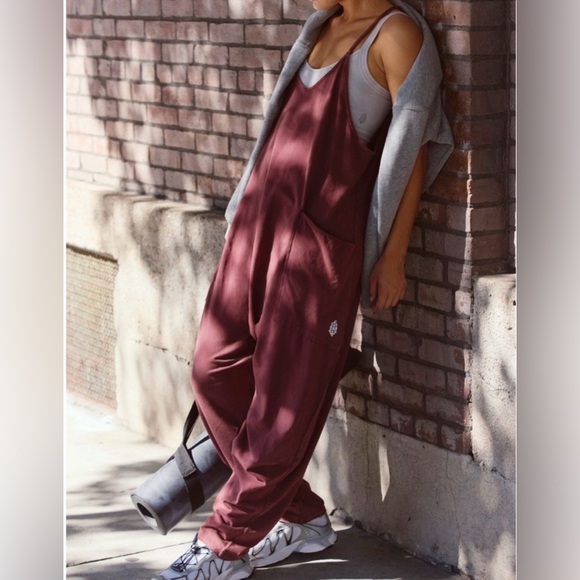 Free People Hot Shot Onesie (Burgundy) - Picture 2 of 8